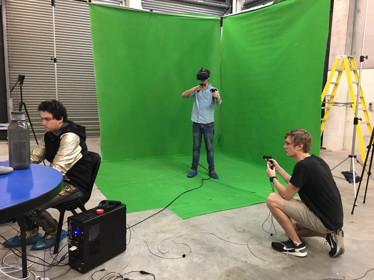 hyperfinestudio's tweet image. Testing out Mixed Reality for our trailer at @SAEInstituteAUS with the @htcvive #gamedev #indiedev #future