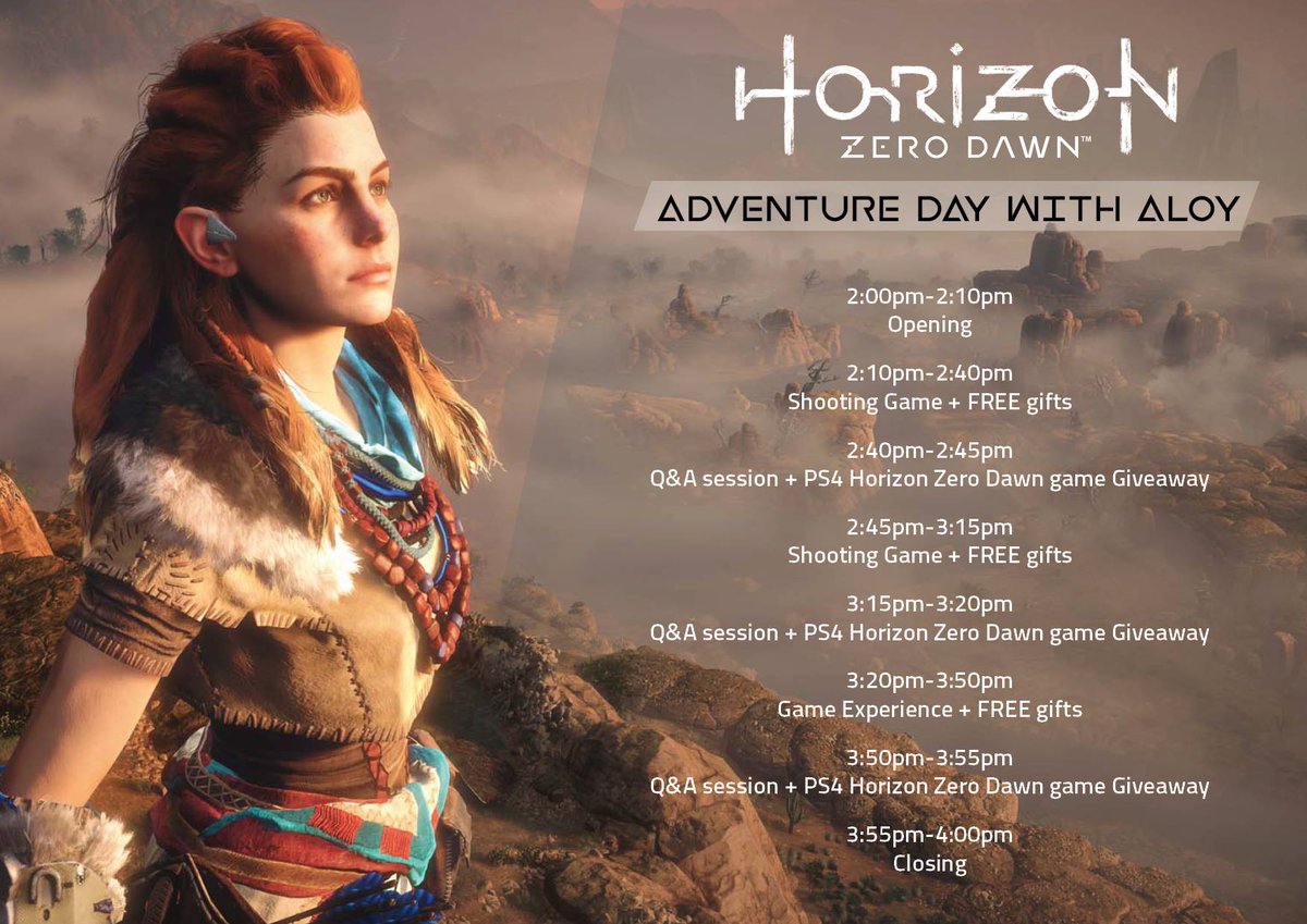 MYGamersHideout's tweet photo. Join #Aloy to spend an Adventurous Saturday ( 22/ 4 /2017) at Gamers Hideout Sunway Pyramid and win away prizes! https://t.co/tY7Pq0tnAr https://t.co/I3efEPqY1k