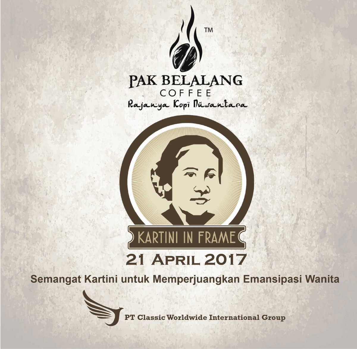 PT CWIG mengucapkan "Selamat Hari Kartini" bagi Kartini-Kartini Di Indonesia. 
#CWIGIndonesia
#KopiPakBelalang
#HariKartini