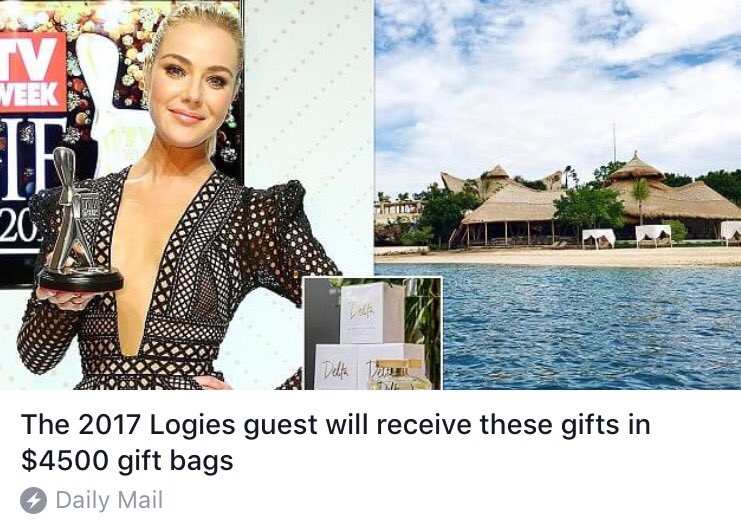 kellyGifting's tweet photo. Excited that Celebrity &amp; Hollywood Gifting have featured in the Daily Mail for the 2017 TV WEEK LOGIE Awards. https://t.co/bFFwg861Ka