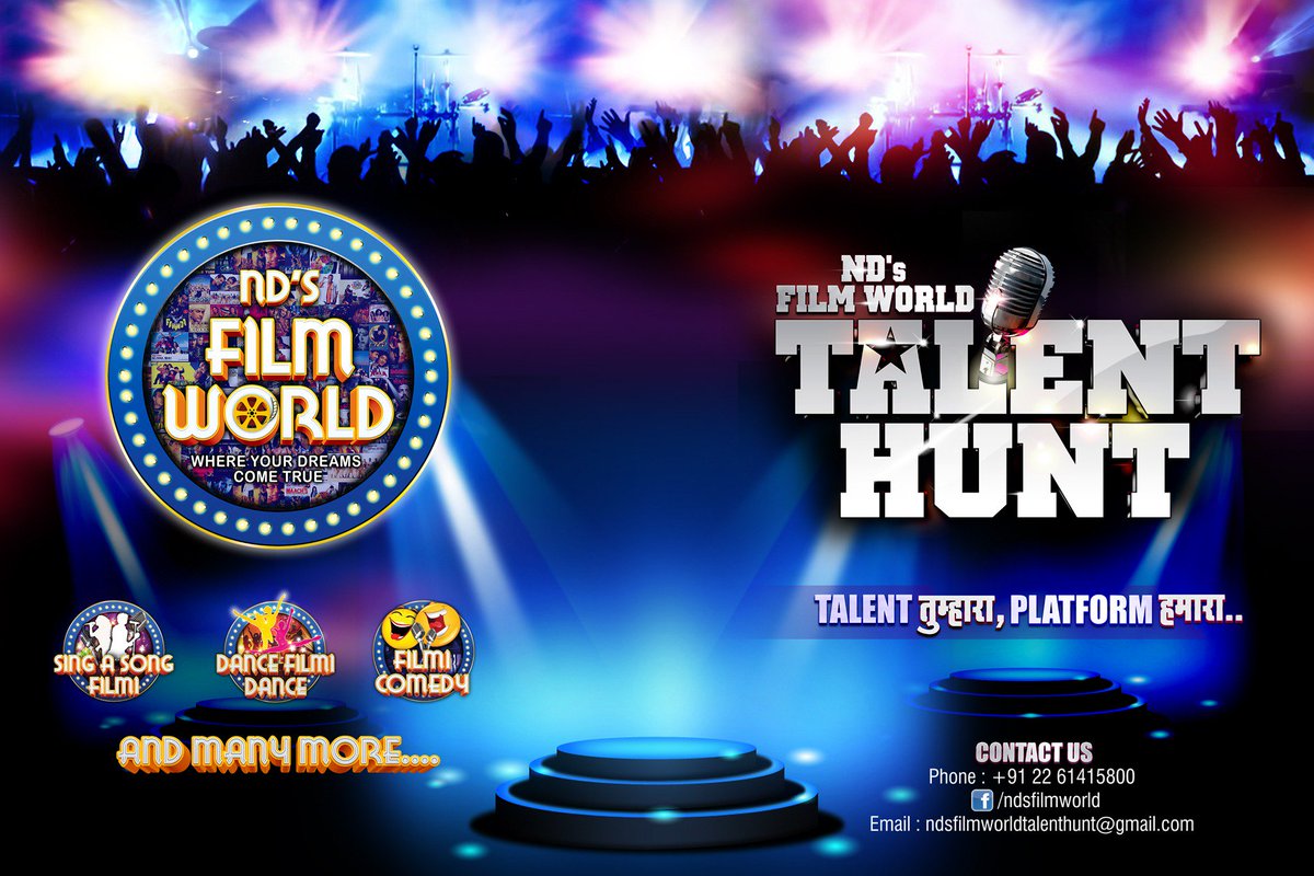 ND's Film World Talent Hunt auditions are open now! All you talented people out there, be it singing, dancing, acting, comedy or any art!