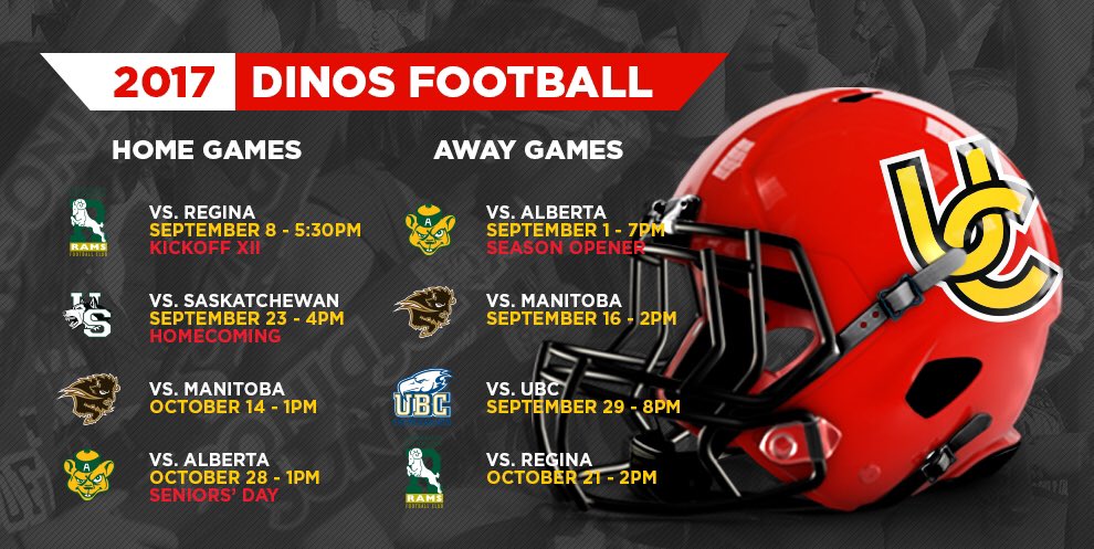 sms_calgary's tweet photo. Here are some great games to look forward to. #GoDinos #Football #Sports https://t.co/UYoJOro6Y2