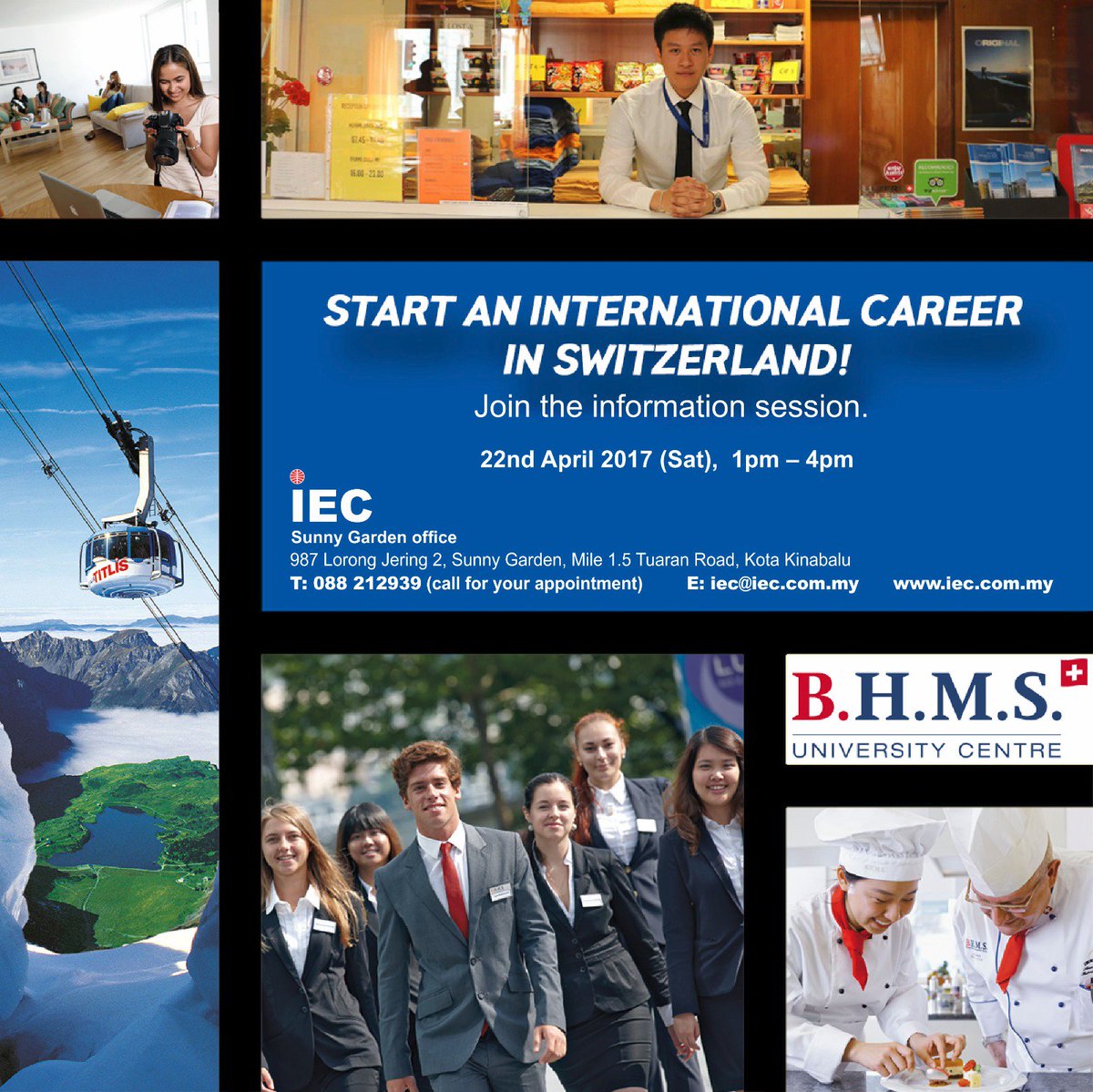 Find out more about careers in Switzerland during our information session. Contact us for more info.#iecsabah #career #info #session #kkcity