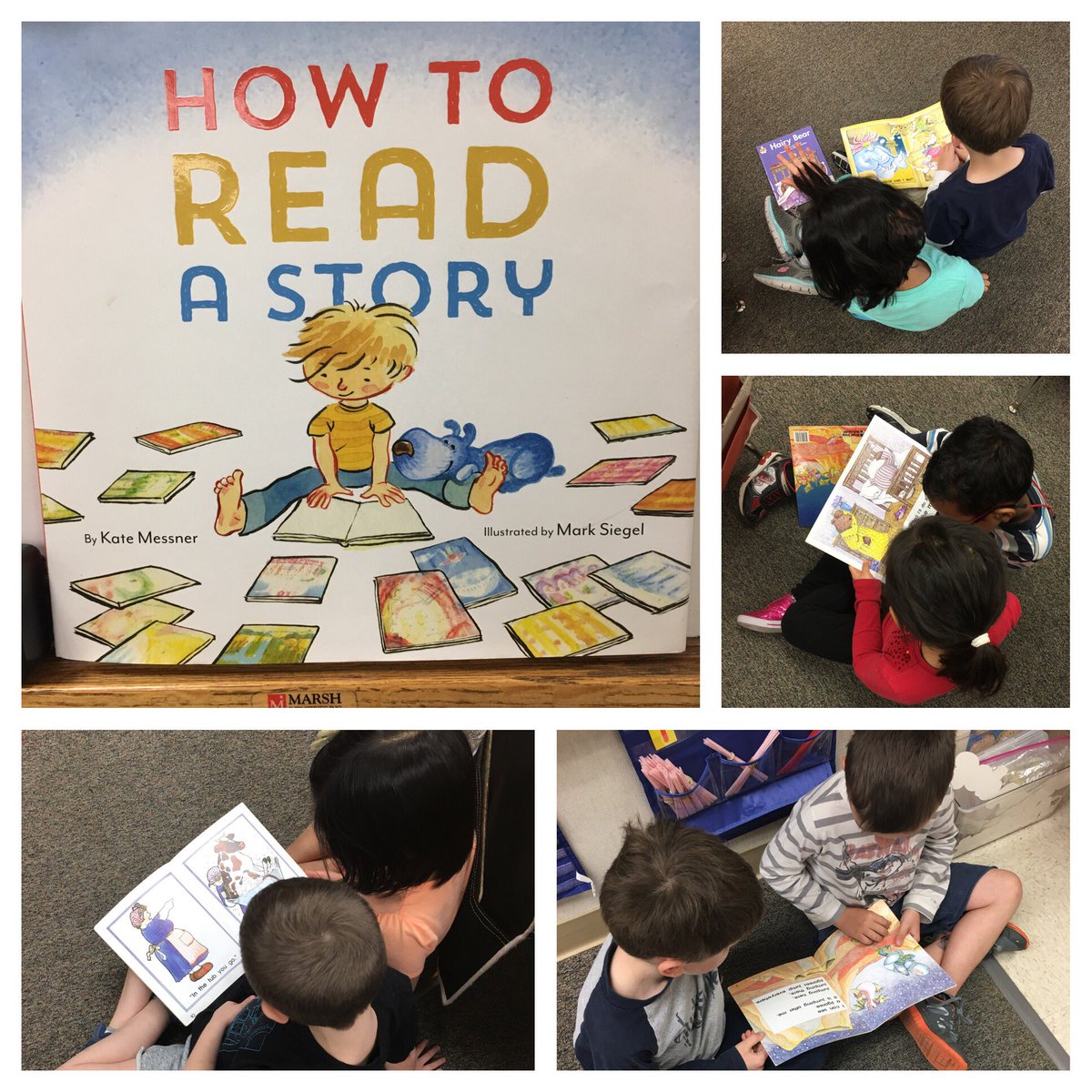 Thank you <a href="/KateMessner/">katemessner</a> for teaching us 10 fun steps for reading a story! #buddyreading #Kindergarten <a href="/CBMillCreek/">CBMillCreek</a>