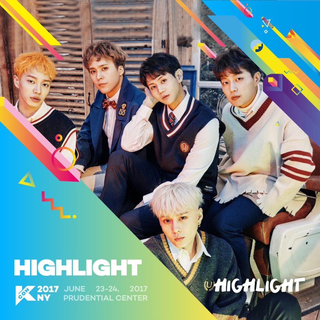 HighlightFR's tweet photo. [!] #Highlight will perform for the 1st time outside of Korea at K-Con in New York on June 23/24th! #하이라이트 #KCON17NY https://t.co/aJCFqMPNNF