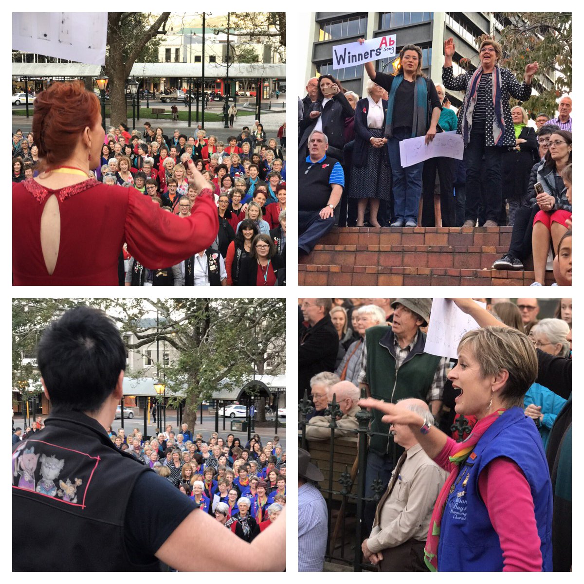 sweetadsnz's tweet image. The Octagon filled with harmony as hundreds of Sweet Adelines joined together in song this evening 🎶#sweetadelinesnz #iamsweetadelines