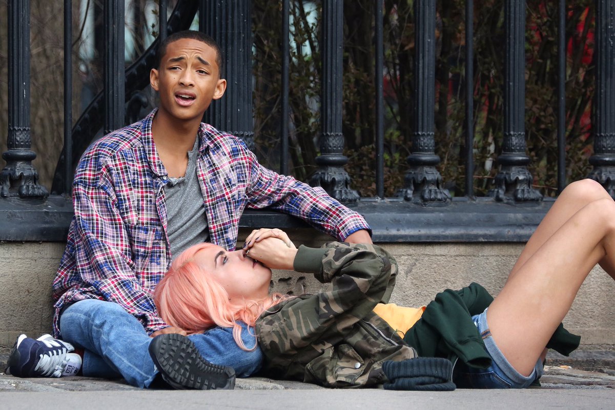 Cara with Jaden Smith on the set of "Life in a Year" (19-04-2017)...