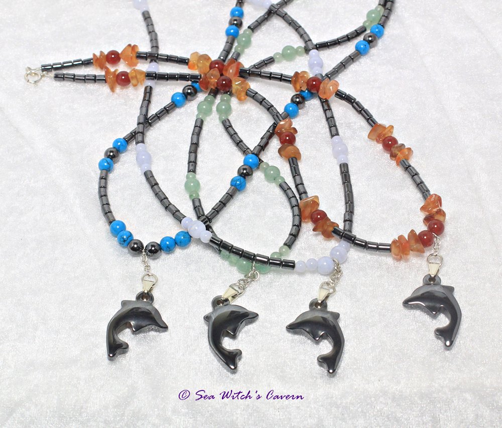 seawitchscavern's tweet photo. Multi #Gemstone #Necklace with Haematite Dolphin Pendant Drop  #Jewellery https://t.co/epPzf8yCw6 #Craftbuzz #ukbiz #OnlineCraft https://t.co/qDrGrs91BV