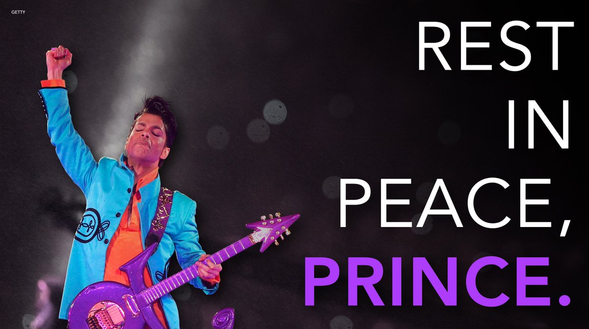 GMA's tweet image. We remember the legendary Prince, who passed away one year ago today. #RIPPrince