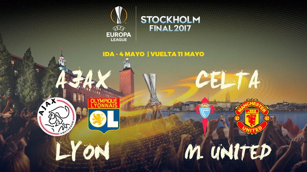 marca's tweet photo. Celta-United y Ajax-Lyon en las semifinales de la Europa League, ¿quiénes llegarán a la final? Vota aquí https://t.co/LeFTt8akCG #UEL https://t.co/ZYGwzNz6hR