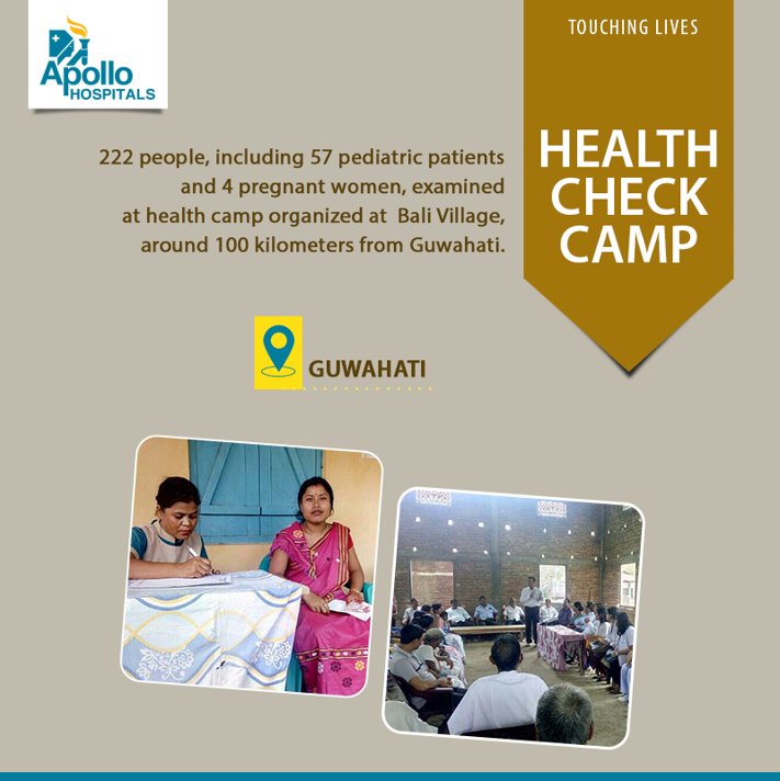 HospitalsApollo's tweet photo. #LiveHealthyIndia: Apollo Hospitals Guwahati organised a Free Health Check camp in Bali Village of Nalbari District, 100 Kms from Guwahati. https://t.co/Cgu4WGZaBk