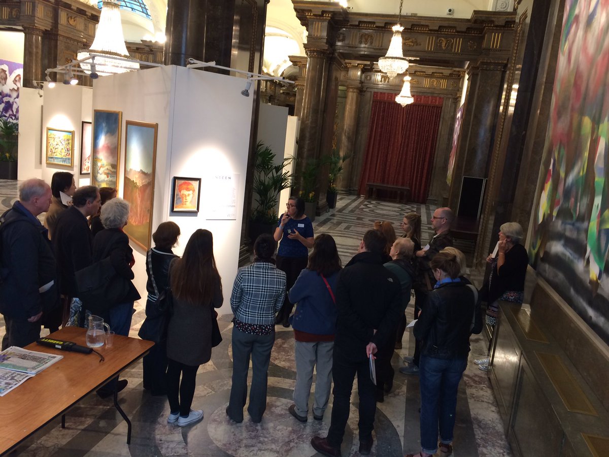SidneyNolanTrst's tweet photo. Paula Dredge leading the tour @AusHouseLondon #SidneyNolanCentenary https://t.co/28HOO7xIzF