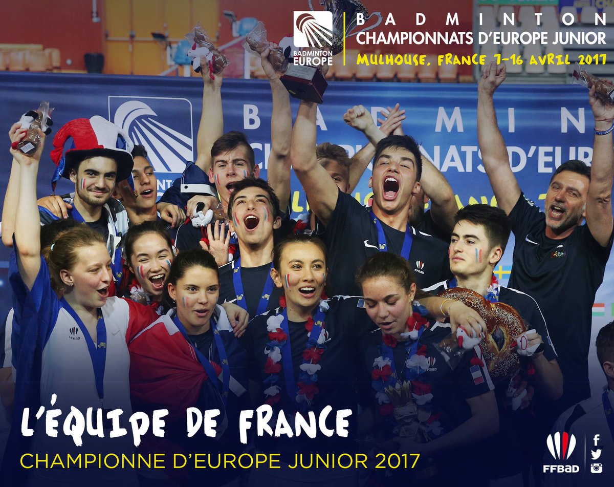 Bach49bad's tweet photo. Samy Corvée joueur de #Cholet #bach et de l'équipe de France Junior a décroché le titre par équipe en battant la Russie en finale, 3-0 https://t.co/IVeTKwZVMB