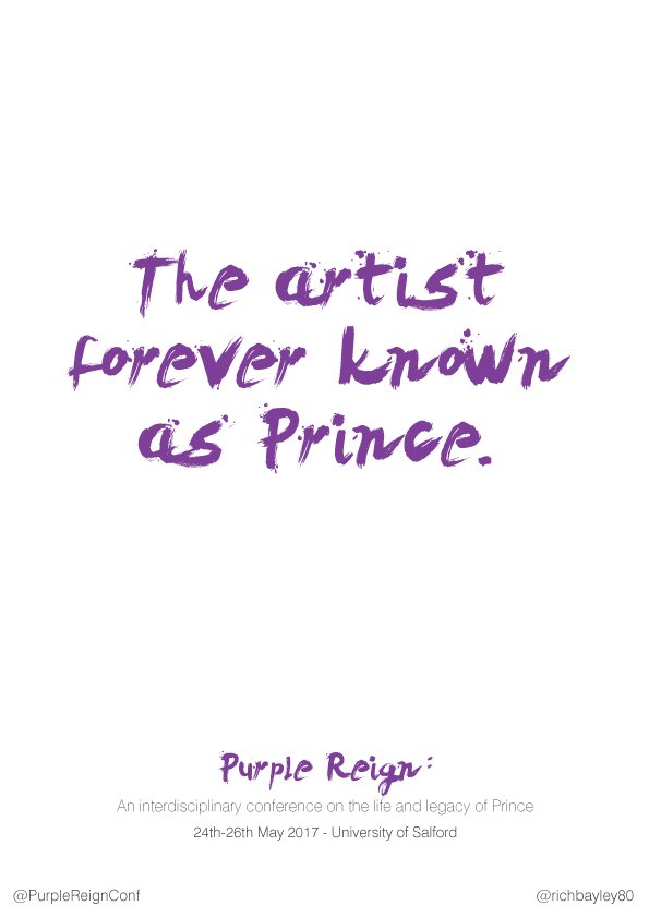 Prince 4 @OneMinuteBriefs @PurpleReignconf @salforduni #PRINCE #PurpleReign