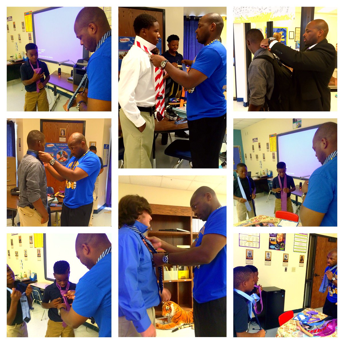 JamieForSenate's tweet image. I've come to realize that teaching &amp;amp; learning is more than "A,B,C's and 1,2,3's."
I also teach my young male students how to tie their ties.