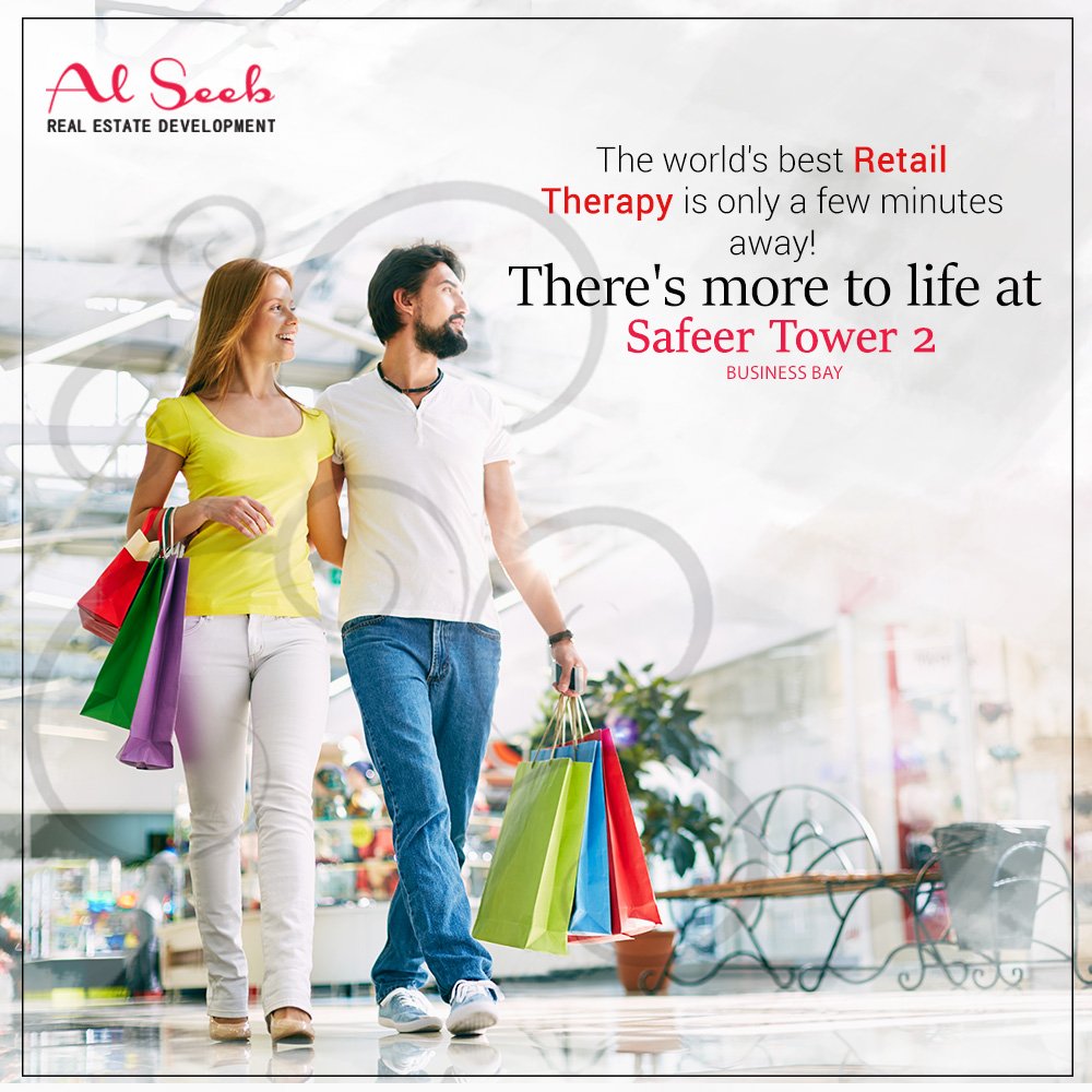 AlSeebRED's tweet photo. World's best #RetailTherapy only a few blocks away, #LiveLife at #SafeerTower2 in the heart of #BusinessBay https://t.co/lddq805Dxy