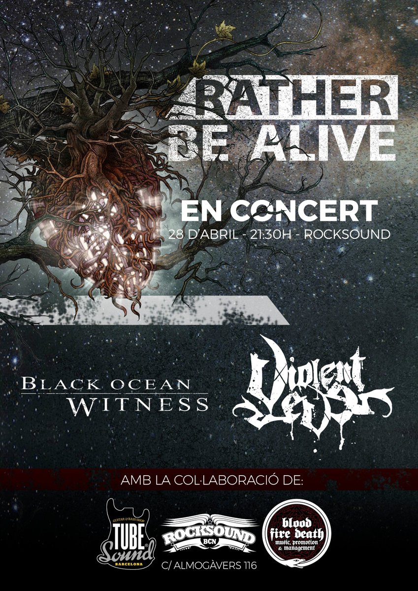 BloodFirePromo's tweet photo. El viernes 28 @RATHER_B_ALIVE por fin presentarán Origen en Barcelona. Lo harán junto a unos grandes, @ViolentEve y @Black_O_Witness. https://t.co/wtQEF8ORps