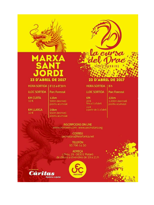 esportmataro's tweet photo. #agendaesportmataro
Marxa Sant Jordi - 23 d'abril de 2017 @UecMataro #mataro #ParcForestal
https://t.co/6eVRr73bCe https://t.co/Kl76ReH3B5
