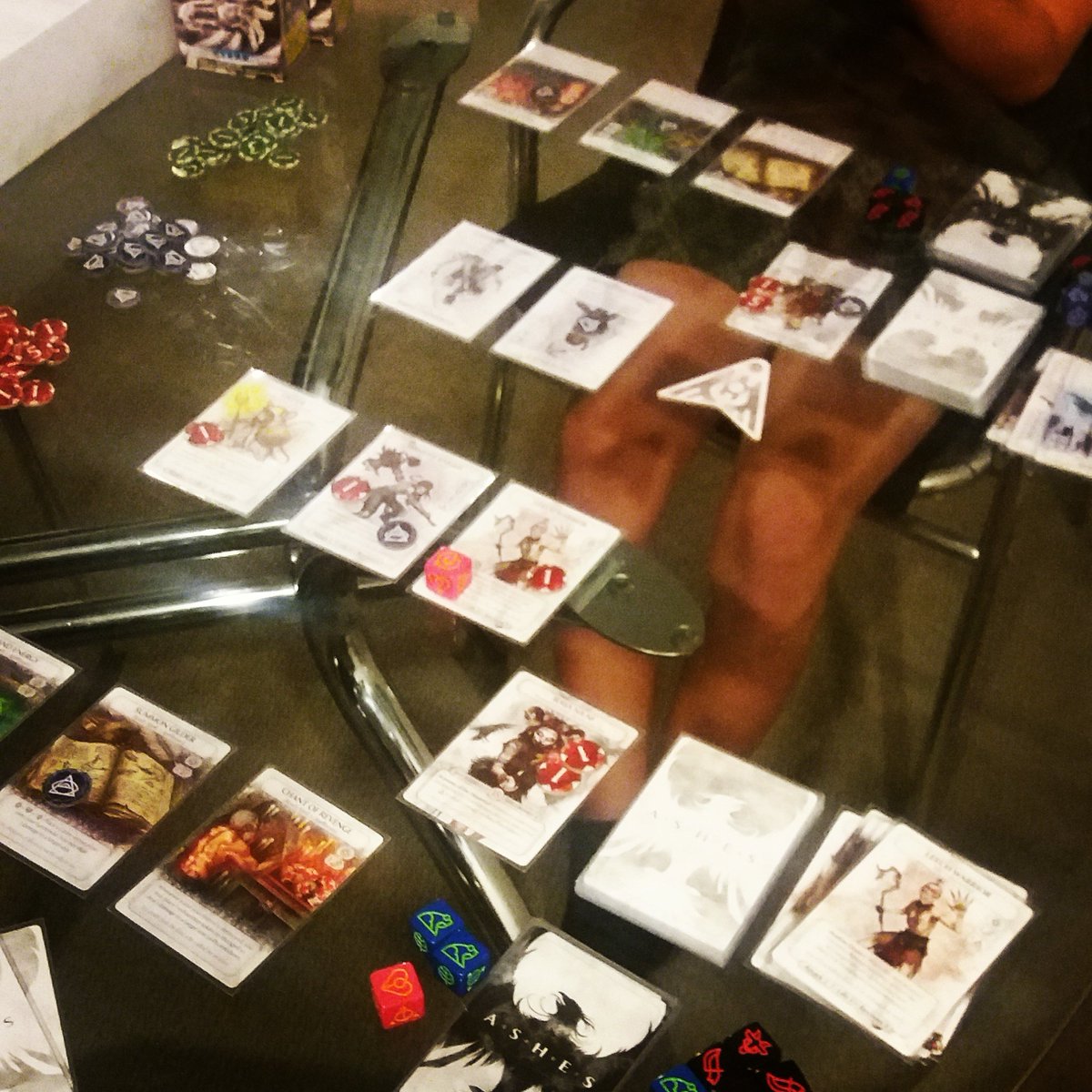 pepper_saint's tweet photo. Teaching the kids to play this great game #Jessa vs #Noah #phoenixborn #ashesgame https://t.co/9dIr2K2hWB