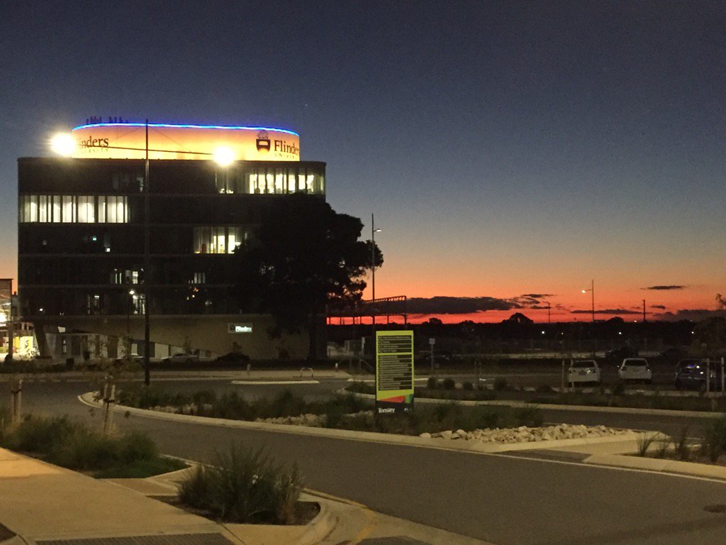 largerama's tweet photo. #stemed17 @Flinders The sun sets after 2 days of #designthinking amazingness https://t.co/k3G3ARyUTS