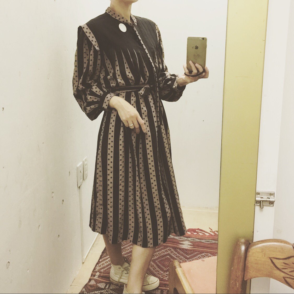 吉祥寺古着屋ガーニッシュ V Twitter ドットとプリーツのワンピース ベルトなしでふわ と着ても可愛いです Vintage Antique 古着屋 レディース古着 吉祥寺 吉祥寺古着屋 ヴィンテージ ヴィンテージワンピース ドットワンピース