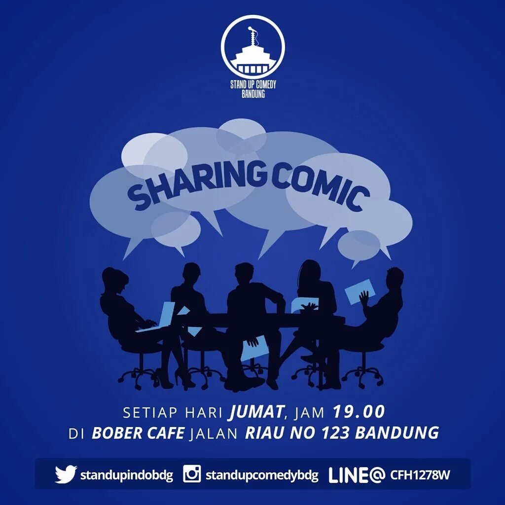 StandupIndoBdg's tweet photo. Minho ngga tau euy kalo belajar berkarya dgn tulisan atau video teh gmn. Tapi kl kamu pengen berkarya lewat stand up, dtg ke #SharingComic 😁 https://t.co/ynl2bzkcNf