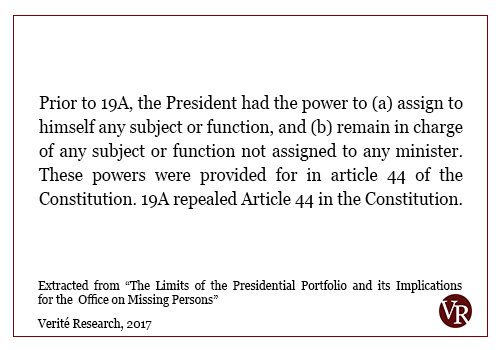 VeriteResearch's tweet photo. Have the powers of the executive president reduced post-19A? #VRExplains here: https://t.co/fIWSZzM2rt #OMP #Constitution https://t.co/8BaoWj1i5S