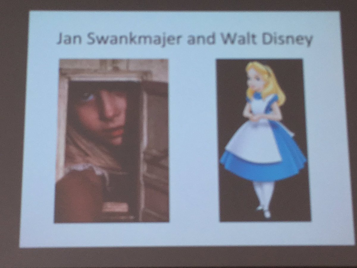 AliceAmerica's tweet photo. "Swankmajer and Disney are the yin and yang of Alice adaptations" @aliceumons #UMonsAlice #swym https://t.co/7UTtaRGVyY