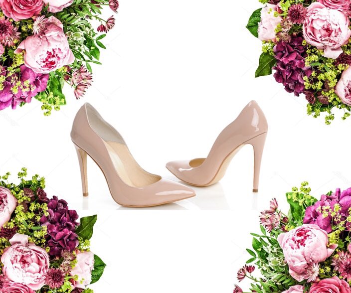 These are fall-in love #shoes you'll cherish forever💐👠karicshoes #flowers #shoelover #pumps #babypink #bride #bridalshoes #NYC #London #LA