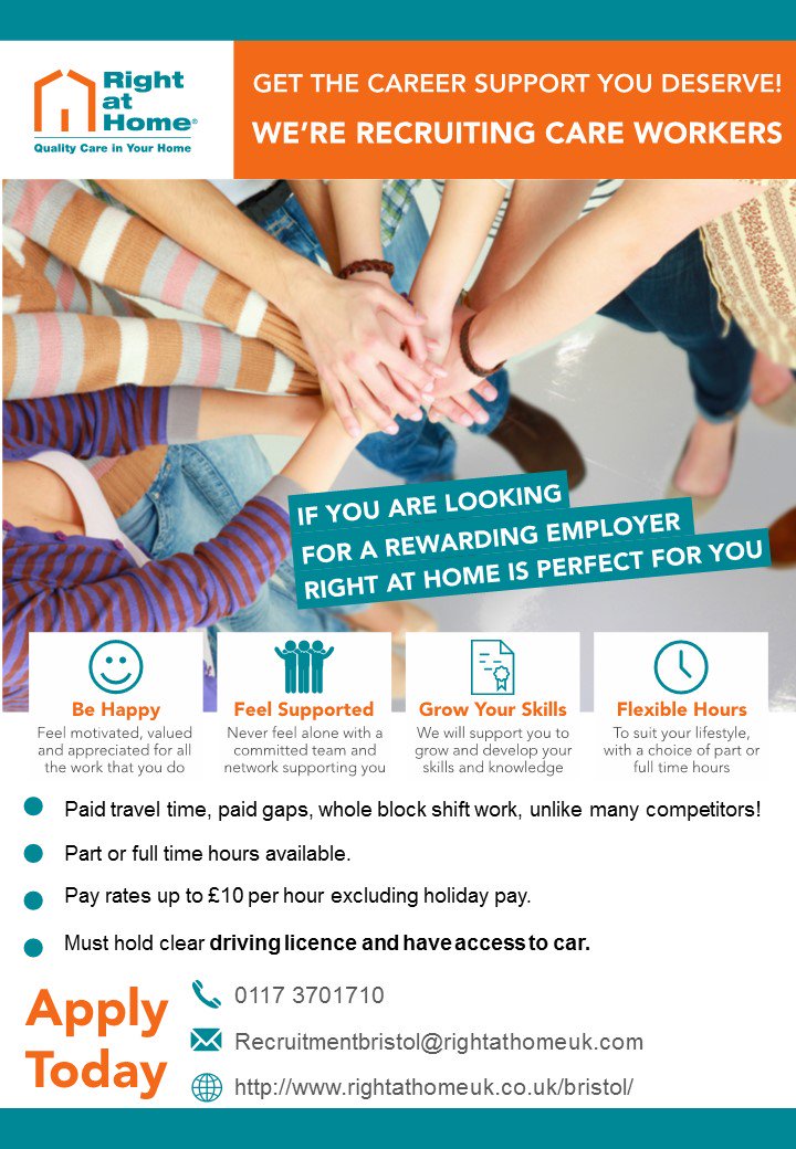 RAHBristol's tweet photo. Fantastic new #job opportunity! #carers #shiftpay #payrates #bristol https://t.co/Fvk6qxCQS9