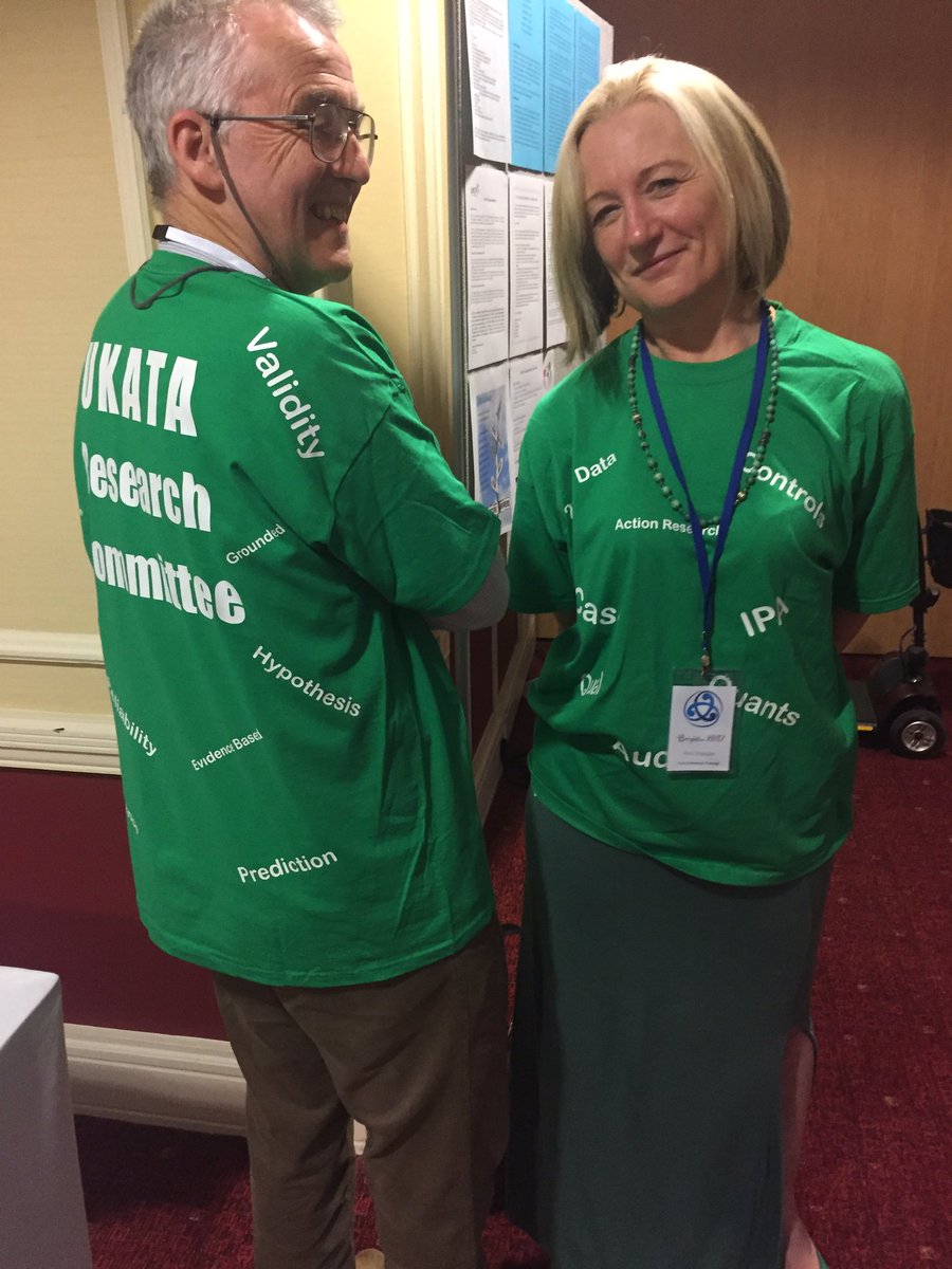 UKATAResearch's tweet photo. Wondering who's part of the research committee? Just look out for the people wearing these fetching tshirts! 👍📈☺️ #research @TAconf https://t.co/45J3PPr2we