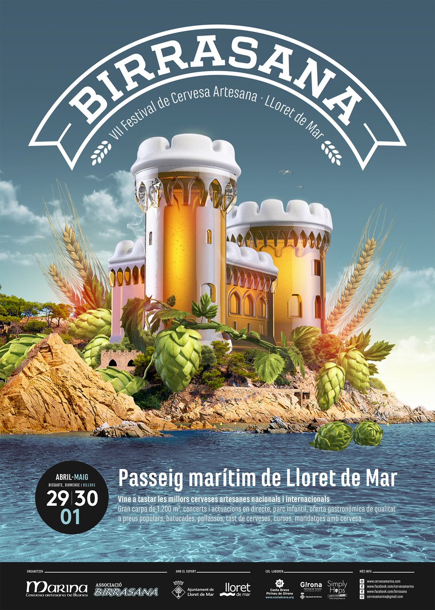 El próximo fin de semana comienza Birrasana "VII Festival de cervesa artesana de Lloret de Mar", ¡no os lo perdáis!  ow.ly/waH030akNu4
