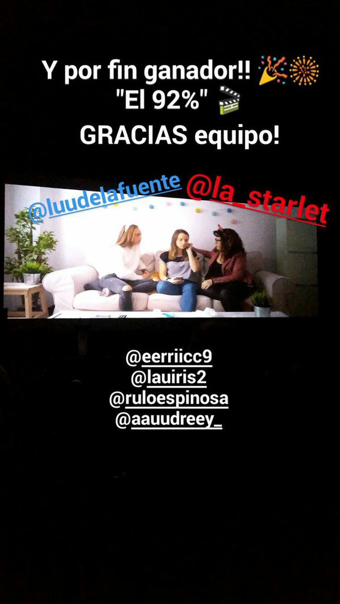 Cris_Bertrand's tweet photo. Y ahí estamos! Corto ganador a Antiguo alummo! @Nebrija GRACIAS EQUIPAZO! "El 92%" #adn17 #CinesCapitol https://t.co/yzJWzh9fJc