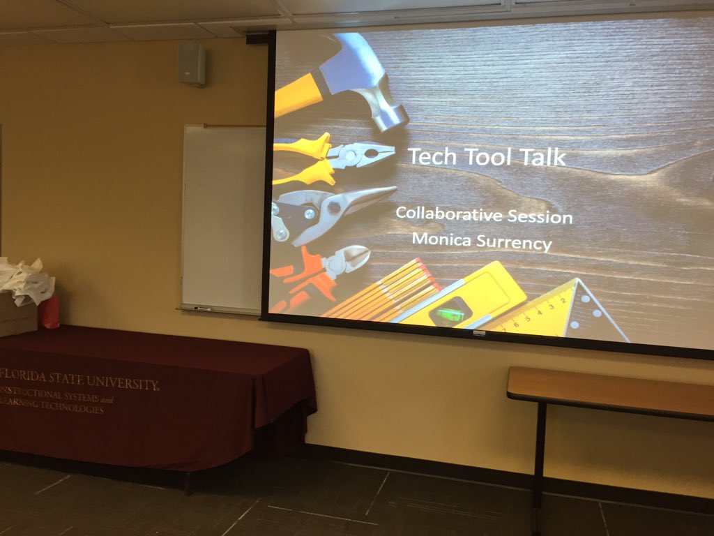 MoniIDD's tweet photo. Getting ready to start the Tool Tech Talk session at @ISLT_FSU #ASKE17 https://t.co/dKnoagFxux