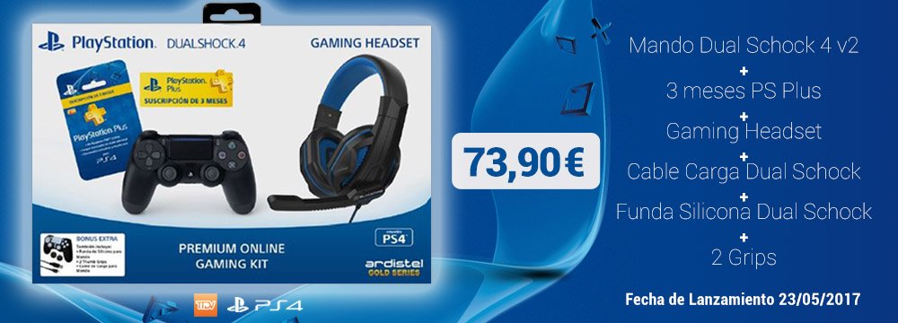 ttdvideojuegos's tweet photo. En Mayo llega este super #KitGaming para amantes de #PS4
https://t.co/cV9VeG9Cgy

PS Plus
DualShock
Cable Carga
Headset
Funda Silicona
Grips https://t.co/5Q9q2N8EUV