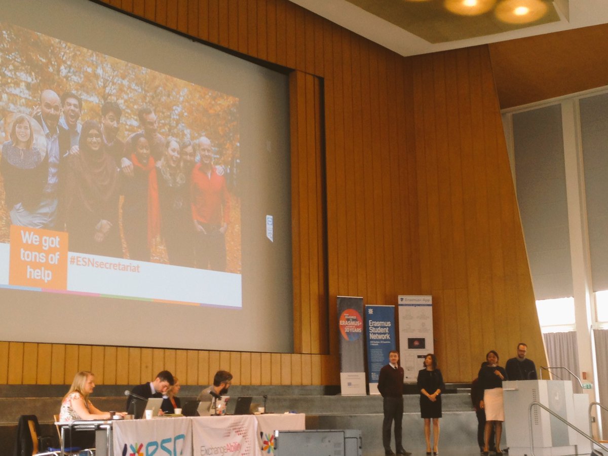 agmgermany2017's tweet photo. The Board of @ESN_Int presenting their achievements of the last year - receiving standing ovations!  #AGMgermany #THISisESN #Erasmusplus https://t.co/x5Nh7QCaKr