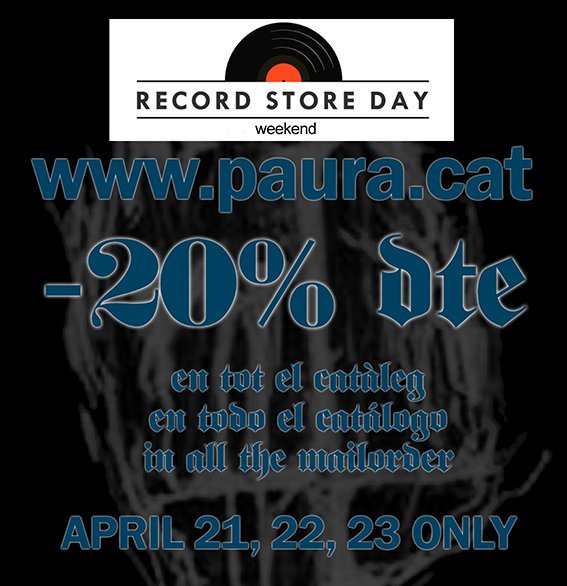 TallaferroMusic's tweet photo. OFFER. During all this weekend ALL order in our webshop are 20% off. Take advantage of it #blackmetal #negranitdistro #RecordStoreDay https://t.co/u425vKHMLW