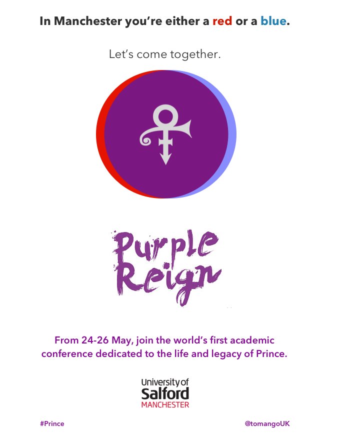 @OneMinuteBriefs What do you get when you mix red & blue? @SalfordUni @PurpleReignconf #Prince