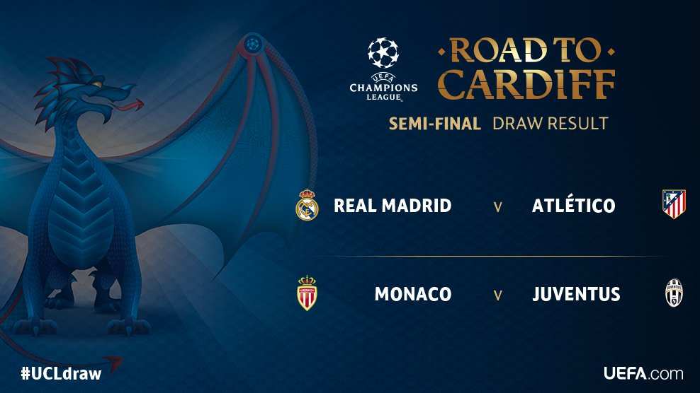 The official result of the #UCLdraw! Who will reach the final?