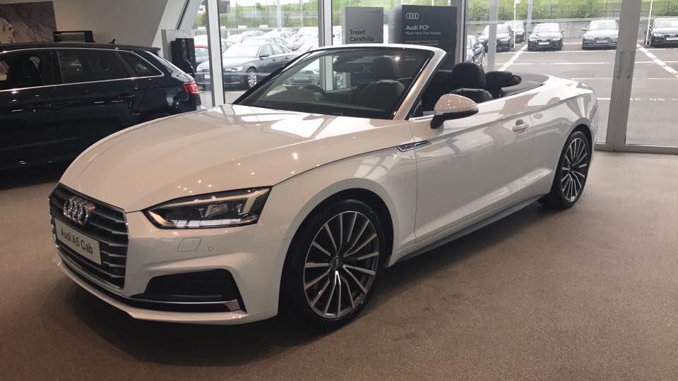 audinorthdublin's tweet photo. The first Audi A5 Cabriolet has arrived in Ireland and is exclusively available to view at Audi North Dublin. #audi #a5 #cabriolet #sline https://t.co/UF8WBiYMST