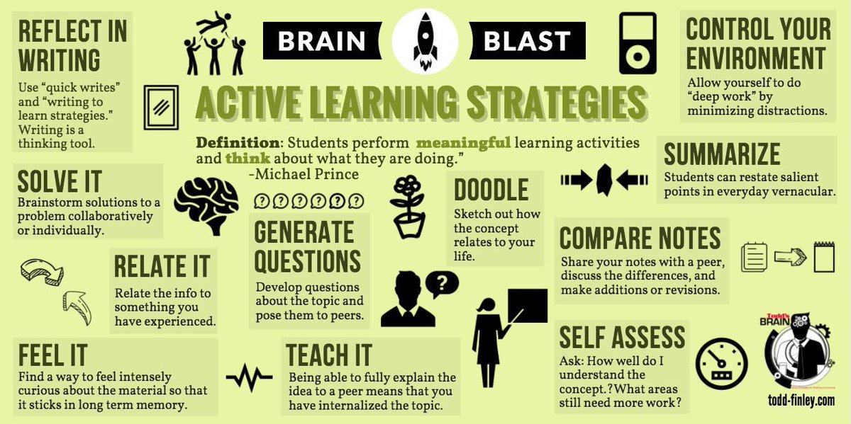 Alex_Corbitt's tweet photo. 11 Active Learning Strategies 🙌🏽🕺🏽🏃🏾‍♀️🎨🎭 (by @finleyt) #edchat #education #elearning #edtech #engchat #mathchat #pblchat https://t.co/8rLJGsBPrq