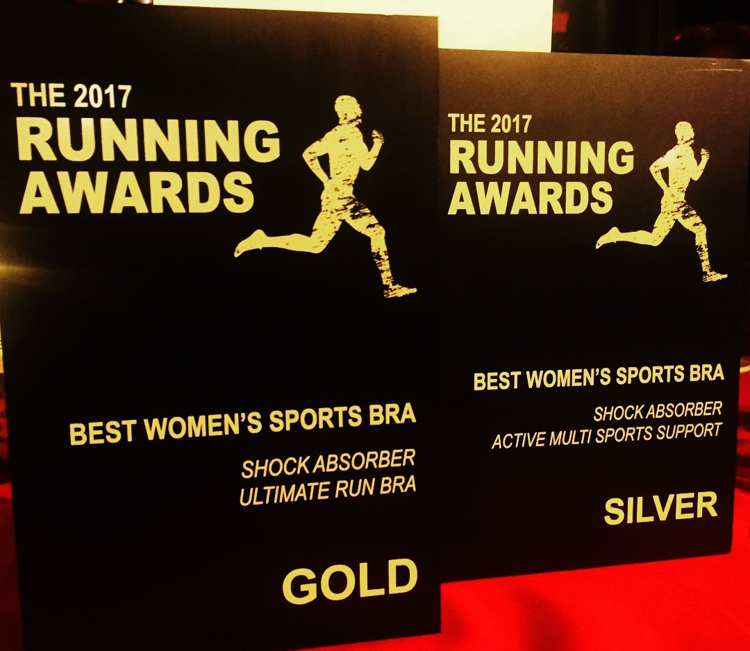 No1SportsBraUK's tweet photo. Thrilled to announce our Ultimate Run Bra won #Gold & our Active Multi Sports Support won silver for Best Women's Sports Bra at #TRA2017 β¨ https://t.co/0lqcBpUuFP