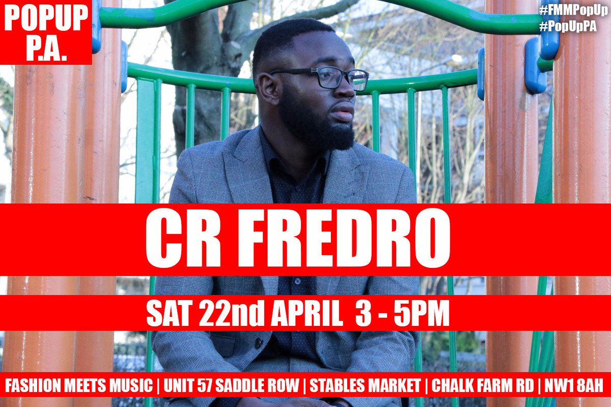 AF1_Vibes's tweet photo. Love #Fashion & #Music? why not combine the two. Come down to #PopUpPa at Stables Market - Camden to see @CRFredro1 perform live! #FMMPopUp https://t.co/8735bH4ekU