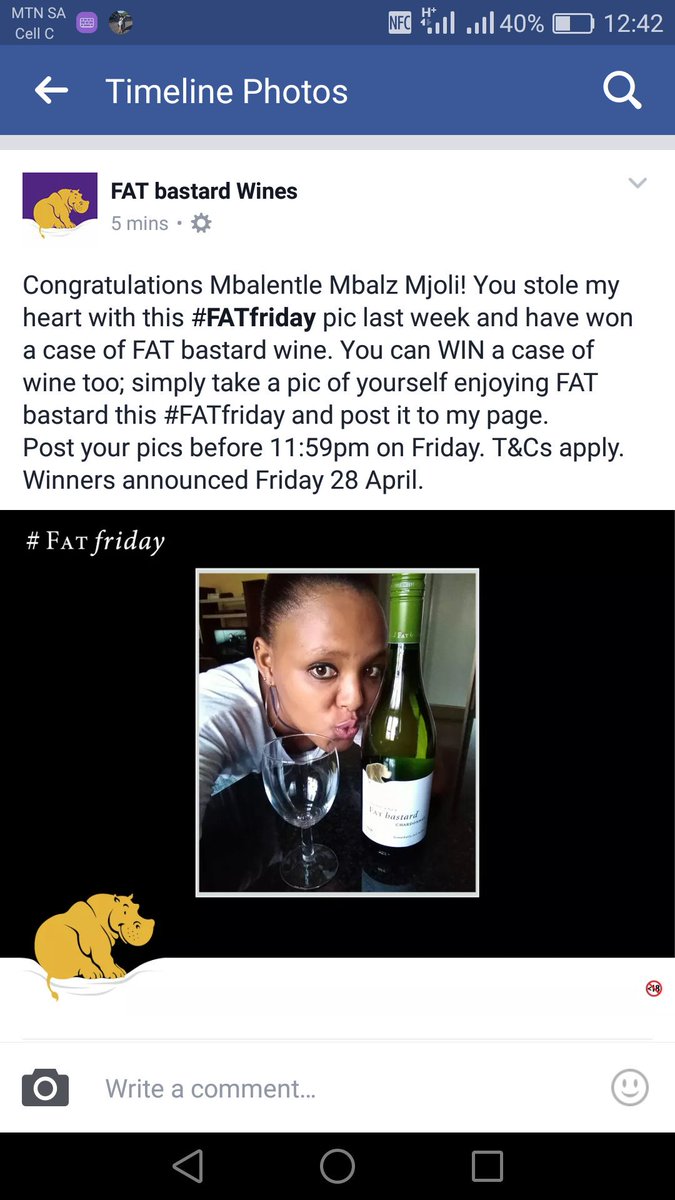 Mbalee__Omuhle's tweet photo. Thank you so much #FatMrB #FATfriday @FATbastardSA 💃😍🍷🙏🎉 https://t.co/U7sA0BTrab