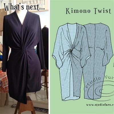 studiofaro's tweet photo. How would you wear your Kimono Twist? Kimono Twist - First Sample https://t.co/aVWO8POS1j So many options! #Patternmaking #TwistPatterns https://t.co/CaDne71760