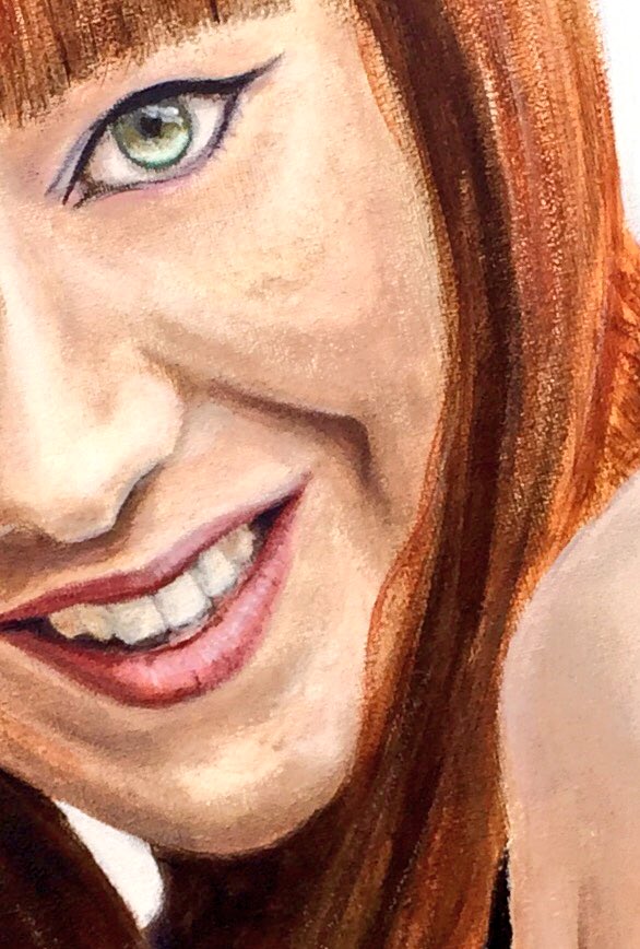 bobbyfetta's tweet image. Detail from a new #portrait #painting #acrylic