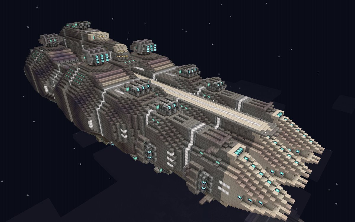 Persephone ﾊﾟｰｾﾌｫﾆｰ 昔に造った宇宙戦艦を影modを使って見てみたパート2 やっぱり影modありだとかっこよく見える気がしますね 4枚目の写真は比較のためのmodなし表示です マイクラpe 宇宙戦艦 影mod