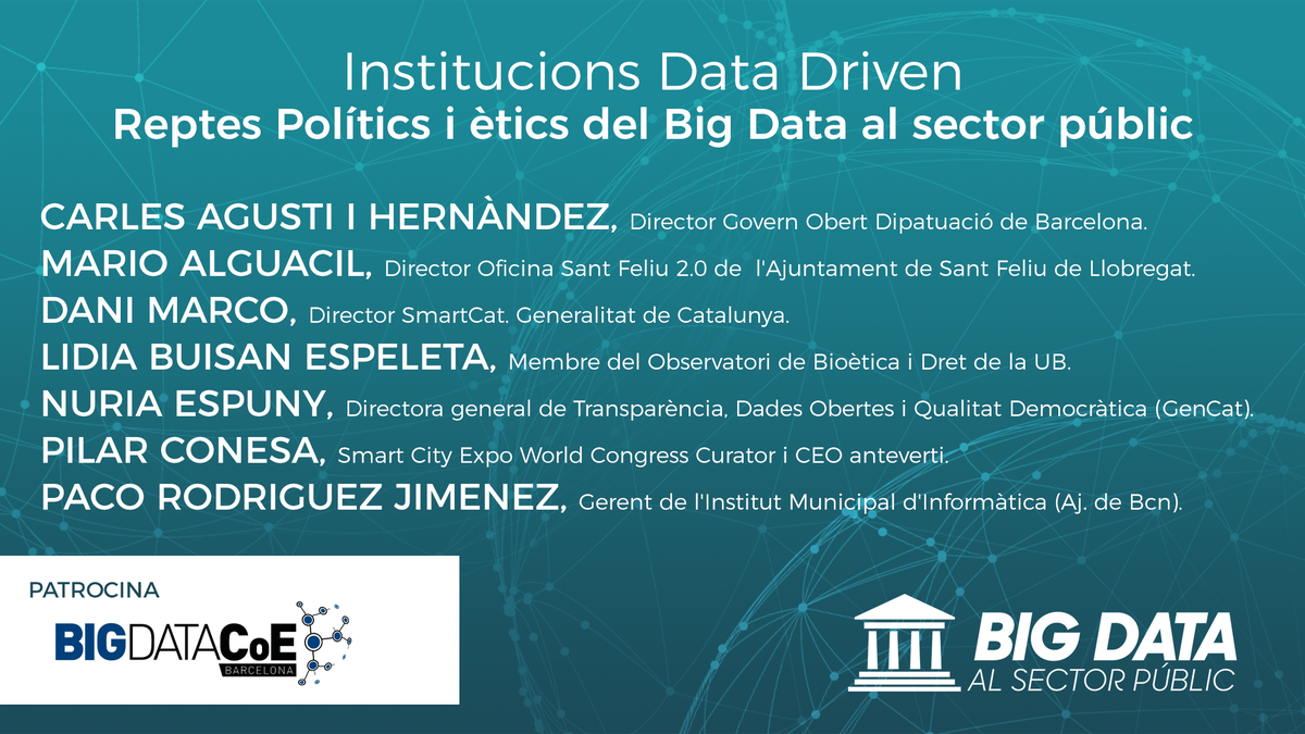 iopendatabcn's tweet photo. #Crònica: Institucions Data Driven!! https://t.co/acyOhBfhdZ @carlesagusti @dmarcop @NuriaEspuny  #BigDataPublic @CoEBigData https://t.co/OVSVKcnKKs