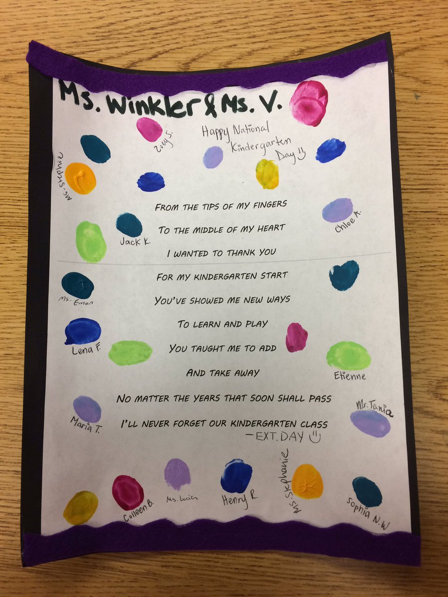 Evidently it's NATIONAL KINDERGARTEN DAY!! Thank you <a href="/AbingdonGIFT/">Abingdon APS</a> Extended Day for the sweet surprise! 😍