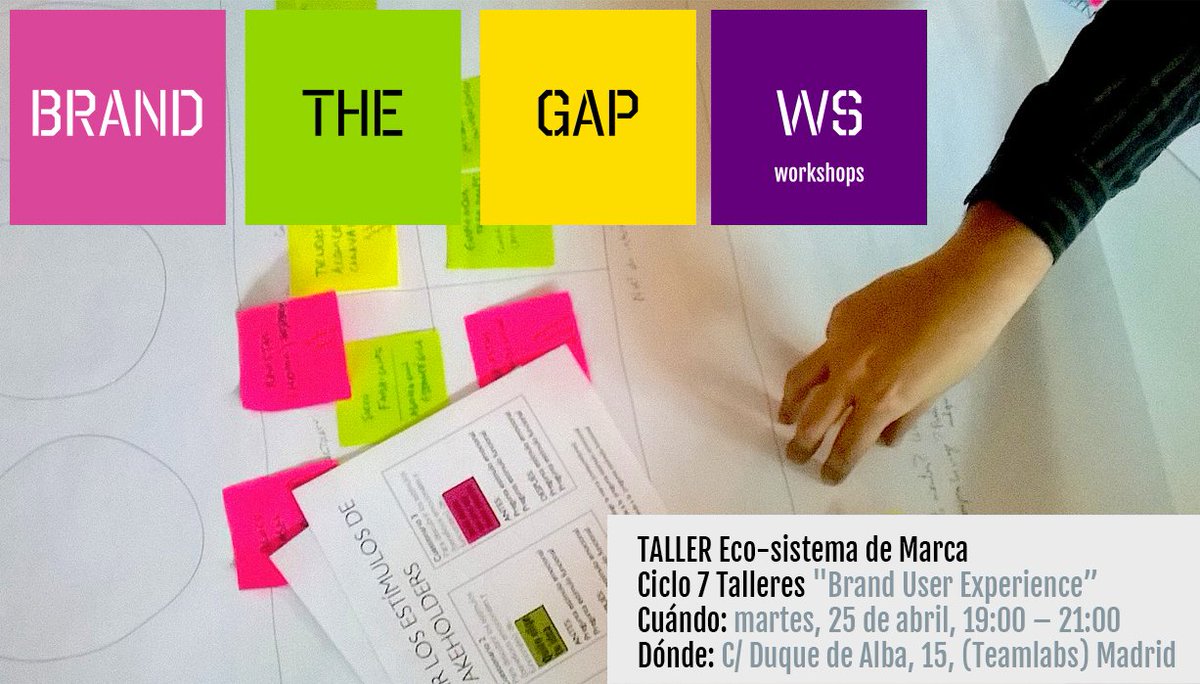 brandthegap's tweet photo. Quieres saber cómo una marca conecta con sus públicos y como ellos interactúan entre si? TALLER Eco-sistema de Marca https://t.co/mHcOsitymL https://t.co/NjyXlVRZ6L